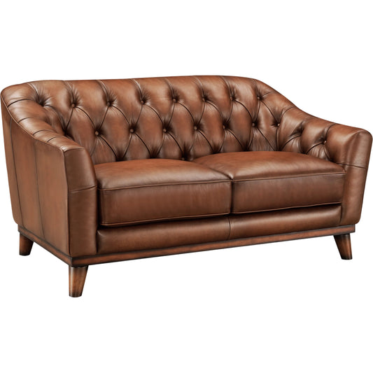 001 SI-2534412 | Primary Silo | Lowell 2-Seat Leather Sofa by Hydeline in mocha. Made from full leather, solid hardwood kiln dried in a unique style.