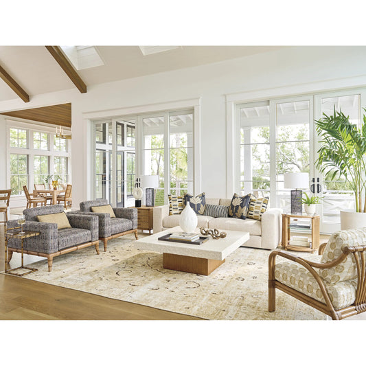 Tortuga Round End Table by Tommy Bahama Home in sunwashed. Made from unique in a rustic style.