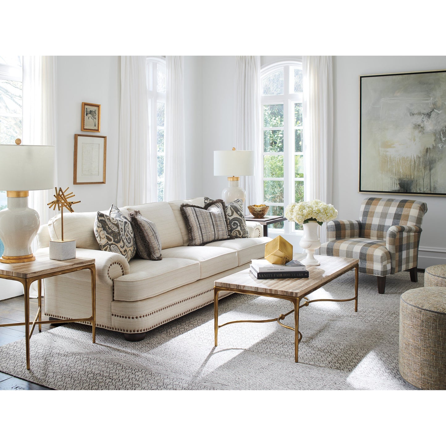007 SI-1823453 | Lifestyle | Menlo Park End Table by Lexington in maritime brass. Made from unique in a transitional style.