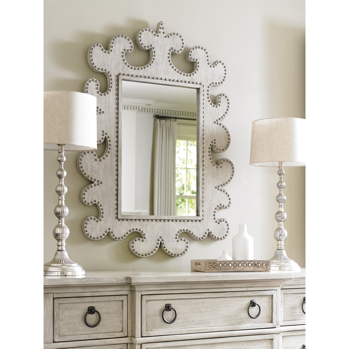 005 SR-835421 | Lifestyle | Hempstead Vertical Mirror by Lexington in seashell. Made from unique in a transitional style.