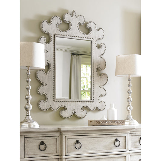 Hempstead Vertical Mirror by Lexington in seashell. Made from unique in a transitional style.
