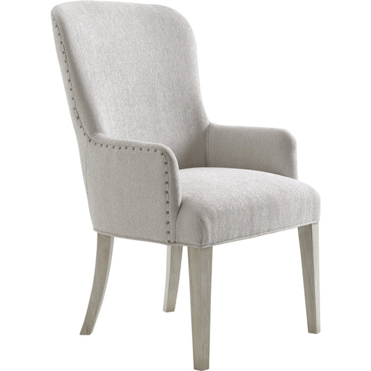 Baxter Arm Chair by Lexington in gray, ivory. Made from unique in a transitional style.