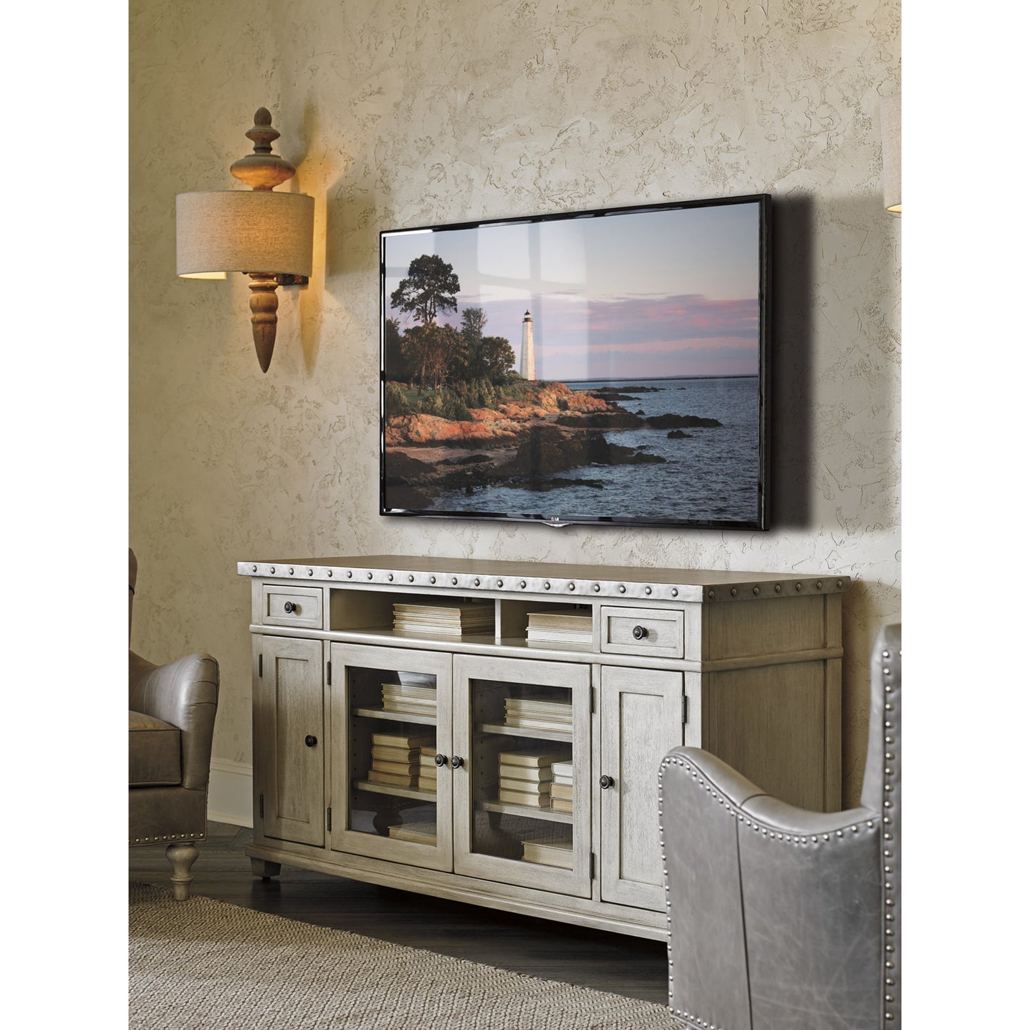 005 SR-835667 | Lifestyle | Shadow Valley Media Console by Lexington. Made from unique in a cottage & farmhouse style.