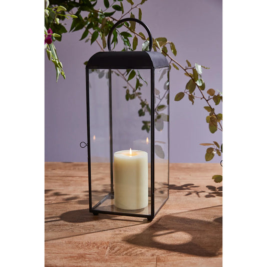 Hendri Lantern by Accent Decor in black. Made from metal in a modern style.