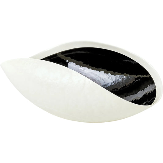 Ebony & Ivory Bowl by Global Views in natural. Made from artglass in a modern style.