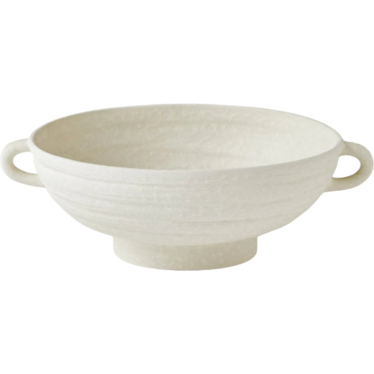 Sahara Bowl by Global Views in white. Made from earthenware in a modern style.