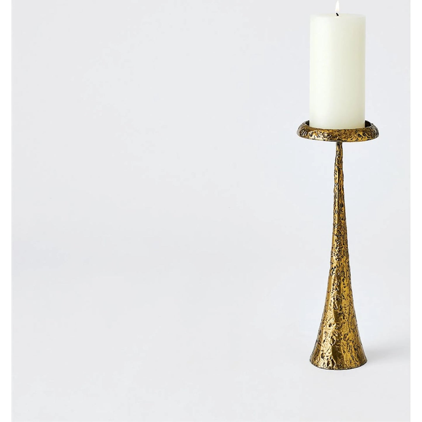 002 SI-2323124,SI-2323125,SI-2323126 | Primary Silo | Beacon Candle Holder by Global Views in red and antique brass. Made from unique in a unique style.