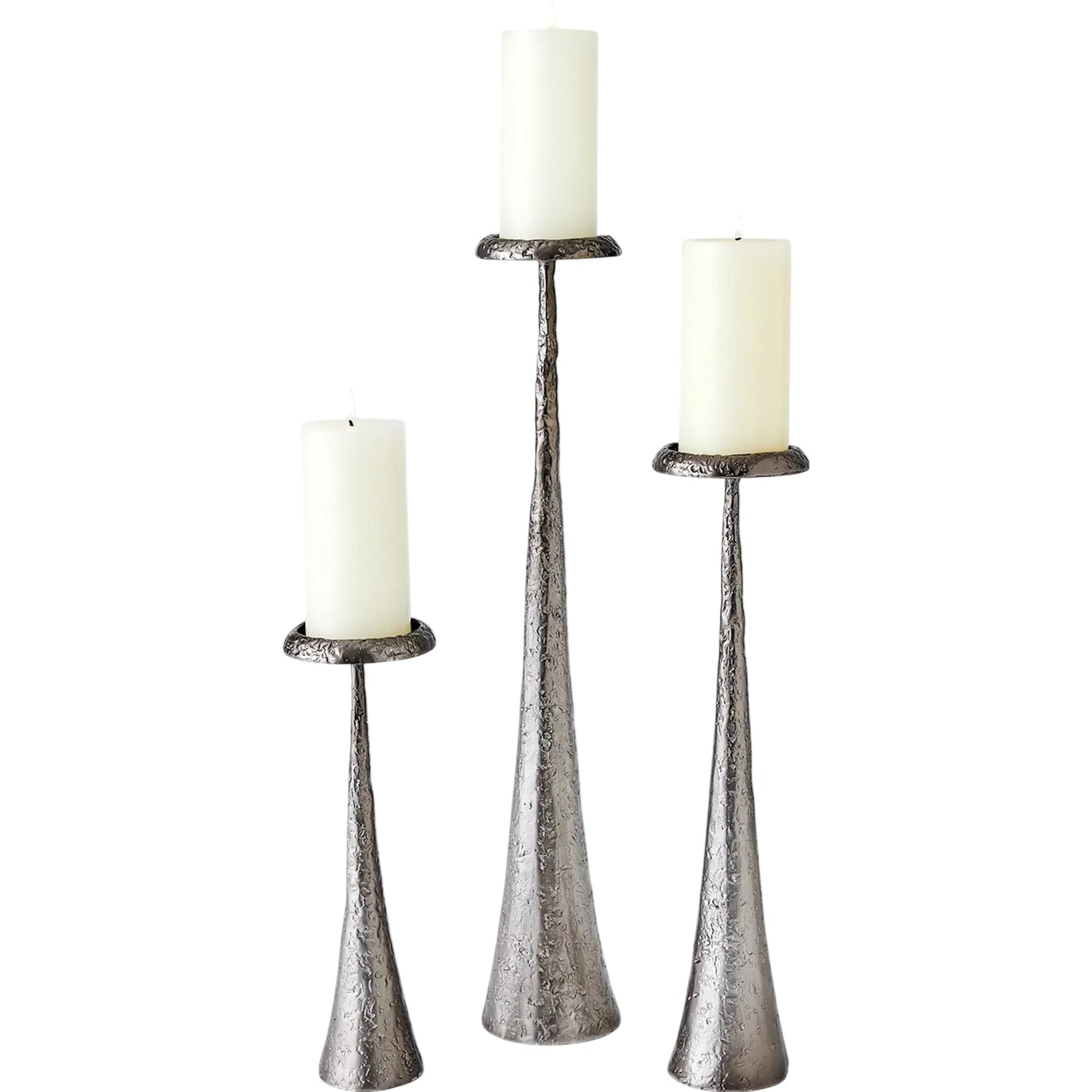 002 SI-2323127,SI-2323128,SI-2323129 | Additional Silo | Beacon Candle Holder by Global Views in gunmetal. Made from unique in a unique style.