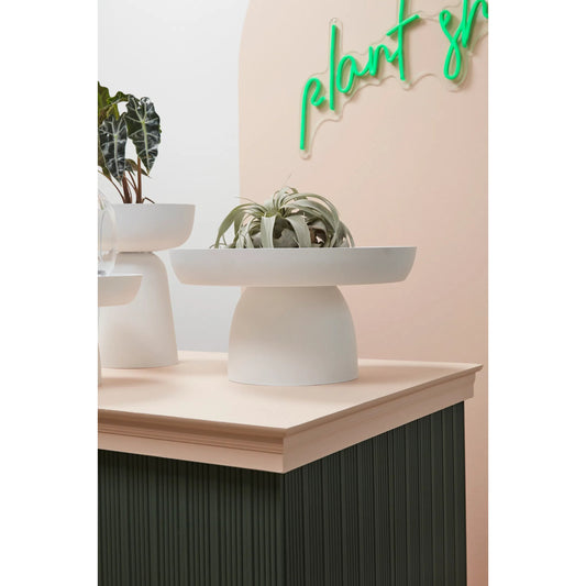 Rize Footed Tray by Accent Decor in white. Made from metal in a modern style.