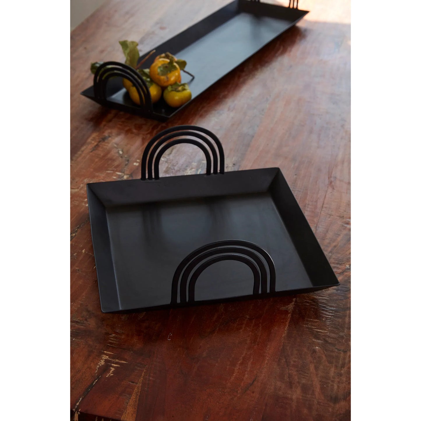 003 SI-2162793 | Lifestyle | Renzo Tray by Accent Decor in black. Made from metal in a modern style.