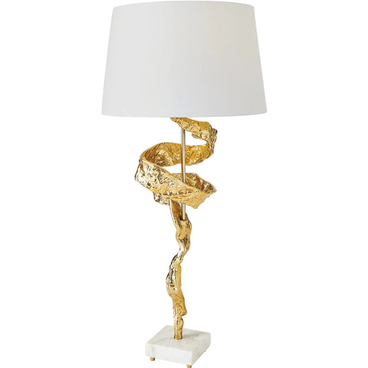 001 SI-2446057 | Primary Silo | Twist Lamp by Global Views in brass. Made from brass, marble in a modern style.