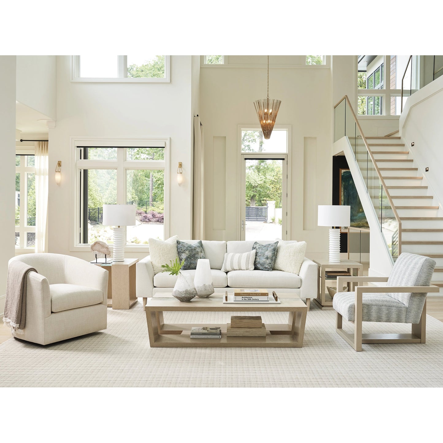 008 SI-2136902 | Lifestyle | Fischer Rectangular Cocktail Table by Tommy Bahama Home in sand drift. Made from unique in a transitional style.