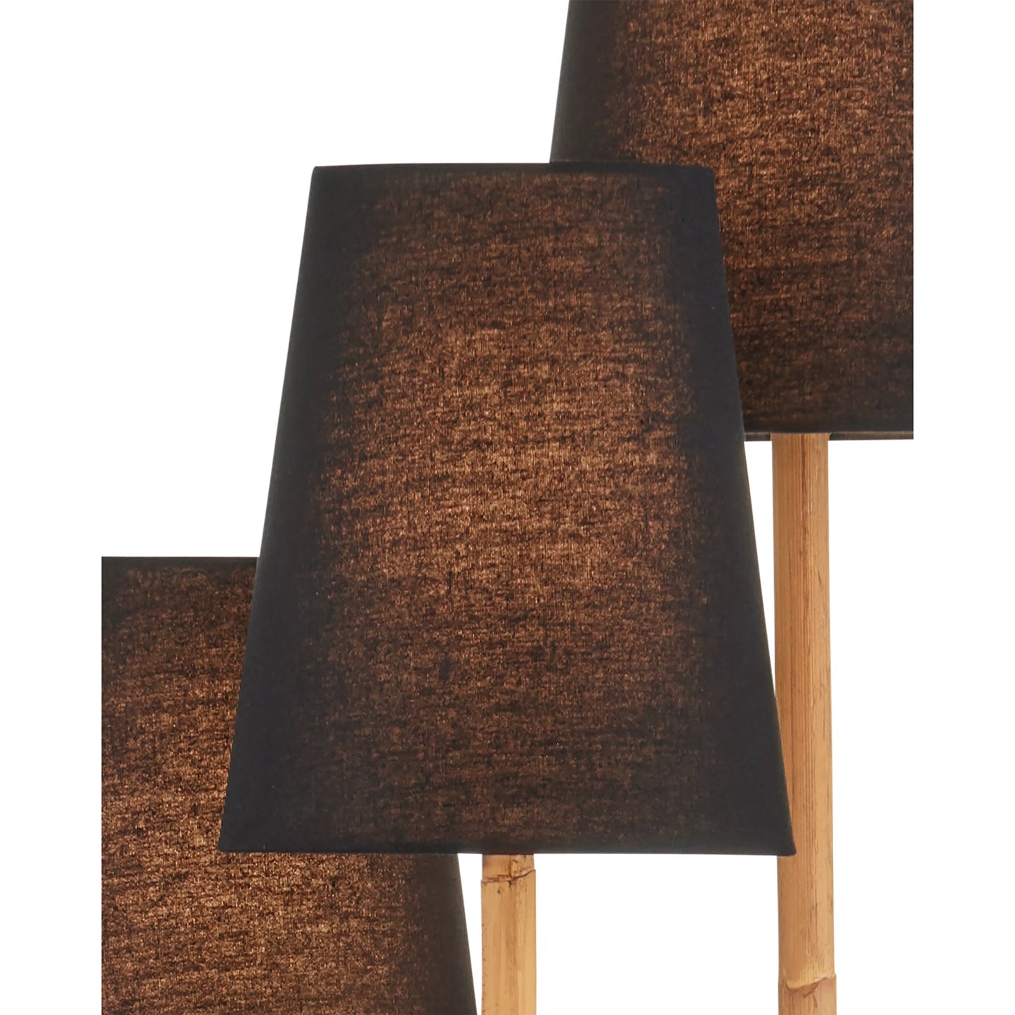 004 SI-2191858 | Additional Silo | Triptych Floor Lamp by Currey and Company in natural rattan, satin black. Made from wrought iron, rattan in a modern style.