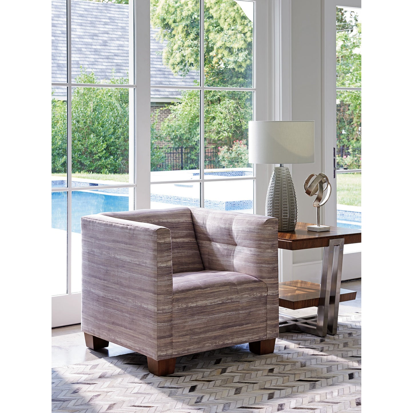 003 SR-835331 | Lifestyle | Emilia Chair by Lexington in mauve. Made from unique in a modern style.