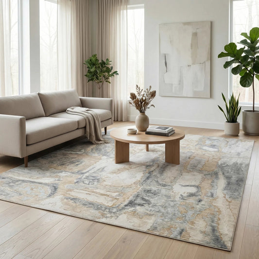 Infinity Rug by Exquisite Rugs in gray, silver. Made from wool, nylon in a unique style.