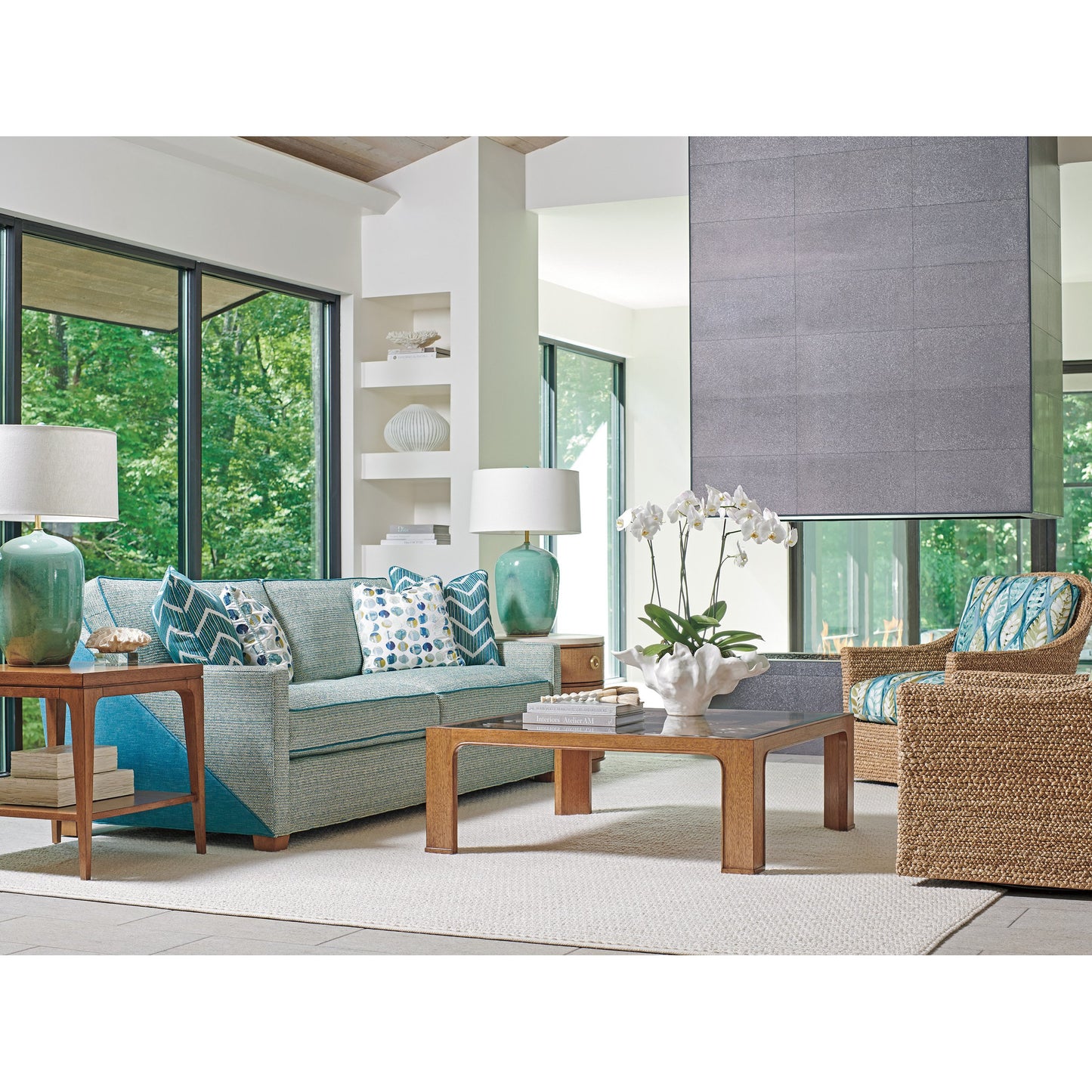 005 SI-1823541 | Lifestyle | Redford Cocktail Table by Tommy Bahama Home in sierra. Made from unique in a modern style.