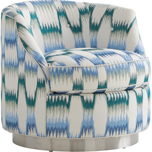 Piper Swivel Chair by Lexington in white, multi colored. Made from unique in a coastal style.