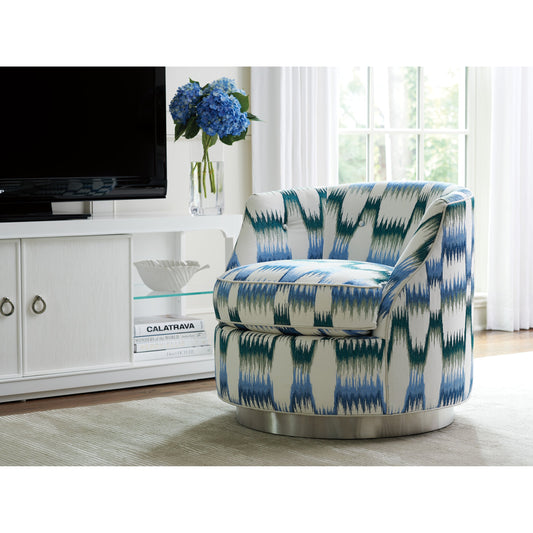 Piper Swivel Chair by Lexington in white, multi colored. Made from unique in a coastal style.