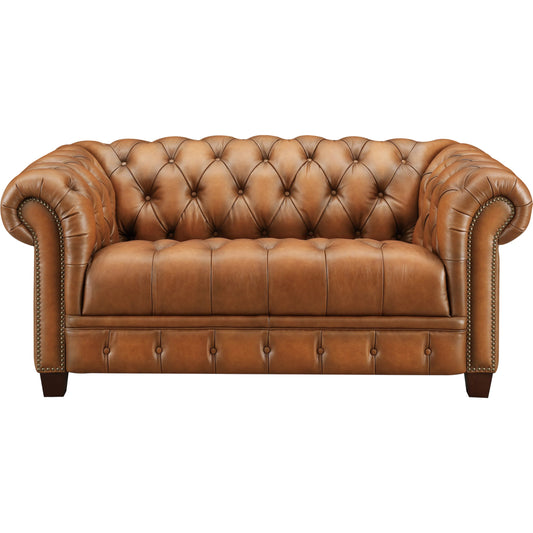 000 SI-2379378 | Primary Silo | York 2-Seat Leather Sofa by Hydeline in saddle brown. Made from leather/split, solid hardwood kiln dried in a traditional style.