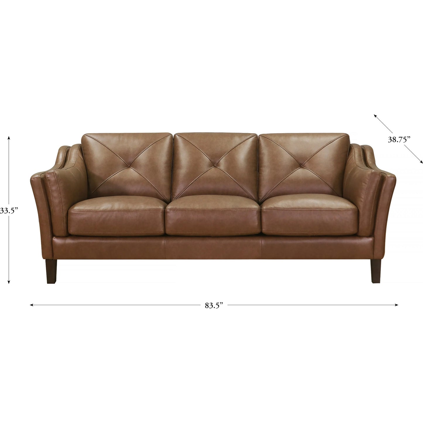 003 SI-2448447 | Lifestyle | Mavery Leather Sofa by Hydeline in latte. Made from leather/split, solid hardwood kiln dried in a traditional style.