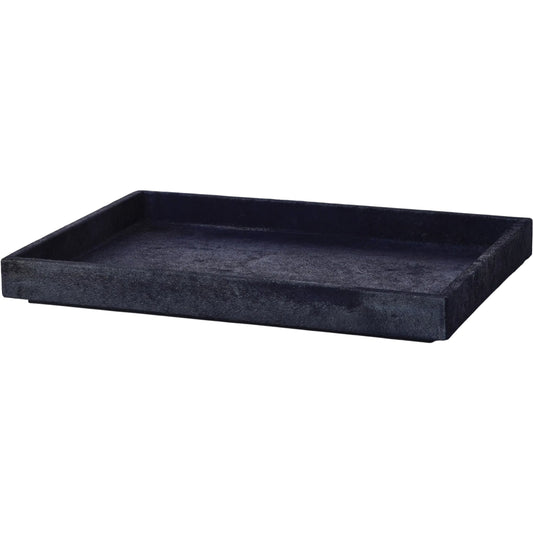 Blue Hair-on-Hide Tray by Global Views in natural. Made from hair on hide leather, mdf in a modern style.