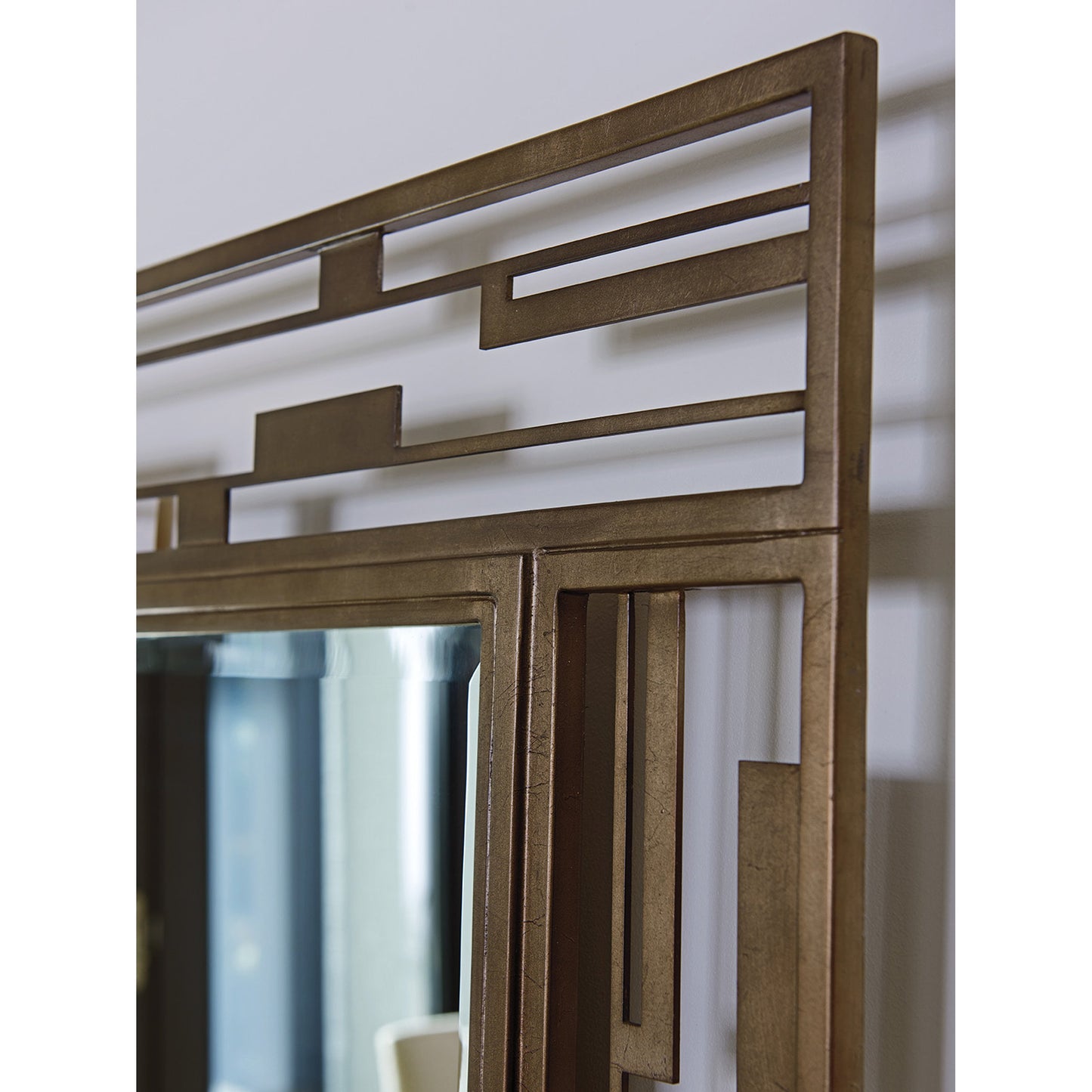 003 SR-835724 | Additional Silo | Studio Metal Mirror by Lexington in burnished silver leaf. Made from unique in a transitional style.