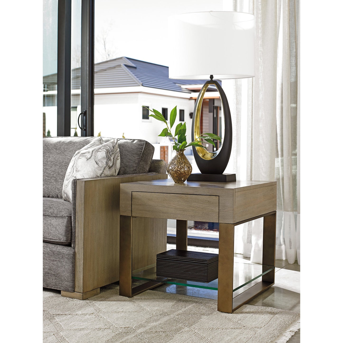 003 SR-835335 | Lifestyle | Empire Square End Table by Lexington. Made from unique in a modern style.