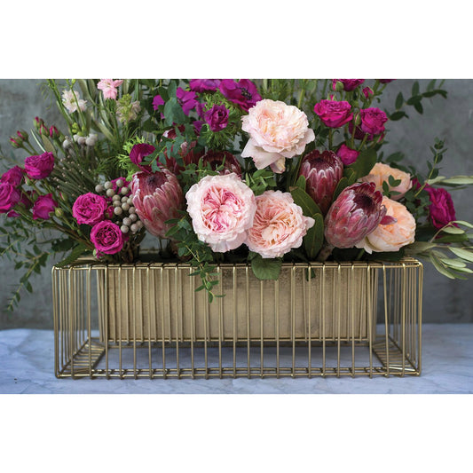Avant Garde Planter by Accent Decor in gold. Made from metal in a modern style.