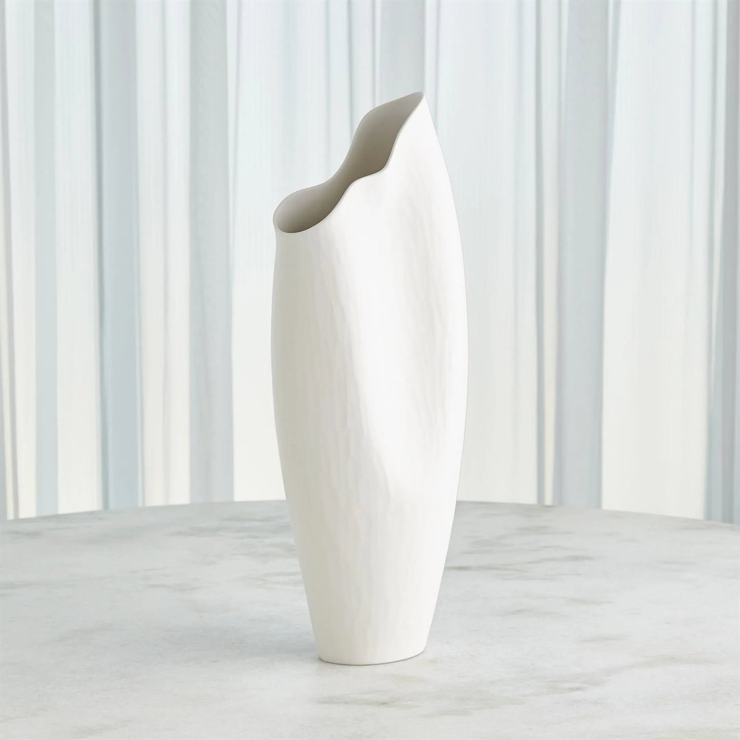 004 SI-2323767 | Lifestyle | Horn White Vase by Global Views in matte white. Made from unique in a modern style.
