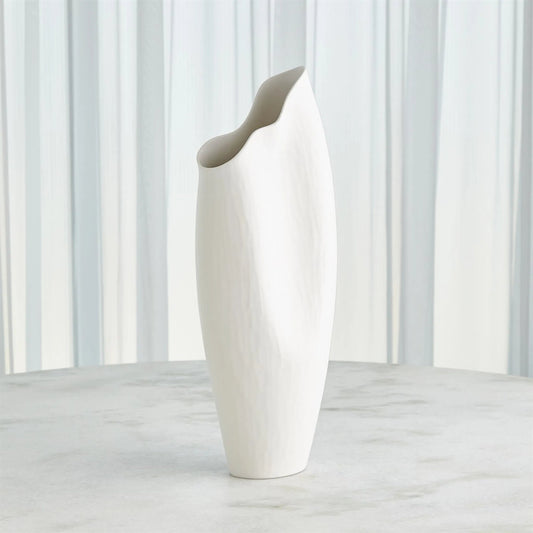 Horn White Vase by Global Views in matte white. Made from unique in a modern style.