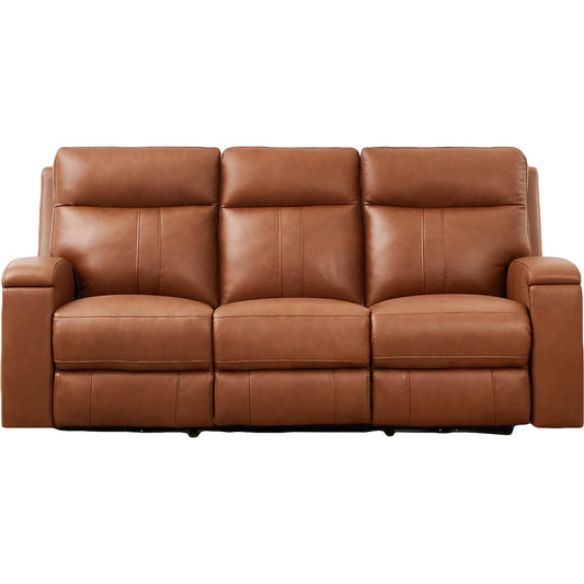 Venice 3-Seat Zero Gravity Leather Sofa by Hydeline in nutmeg brown. Made from leather, pu leather, solid hardwood kiln dried in a traditional style.