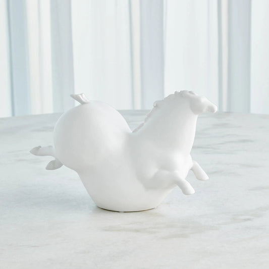 Friesian Horse by Global Views in matte white. Made from ceramic in a modern style.