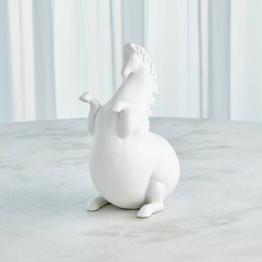 Andalusian Horse by Global Views in matte white. Made from ceramic in a modern style.