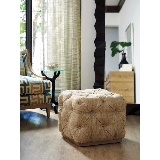 Auburn Cubed Ottoman by Tommy Bahama Home in natural. Made from unique in a modern style.