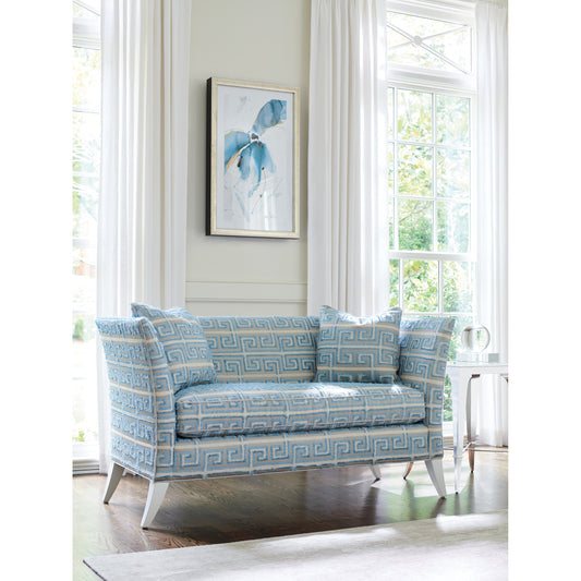 Hampstead Settee by Lexington in greek, sanibel. Made from unique in a coastal style.
