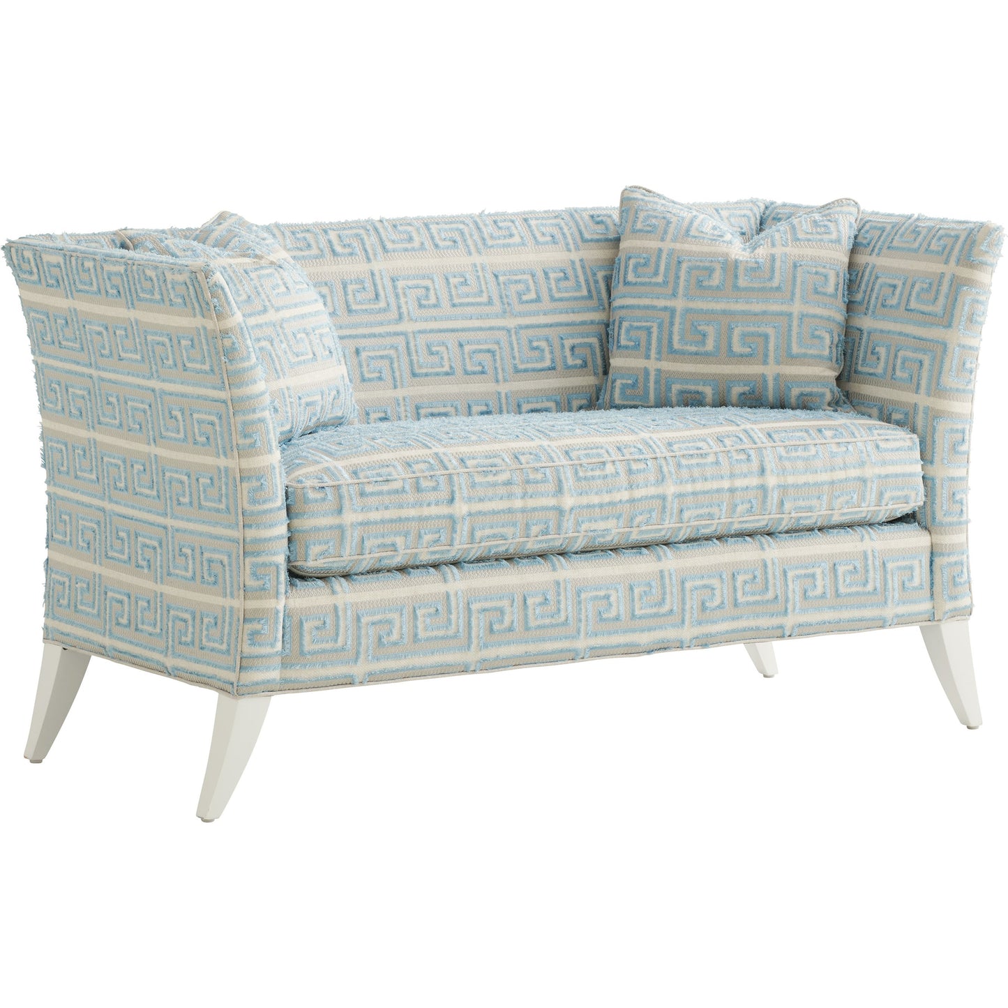 001 SR-835412 | Additional Silo | Hampstead Settee by Lexington in greek, sanibel. Made from unique in a coastal style.