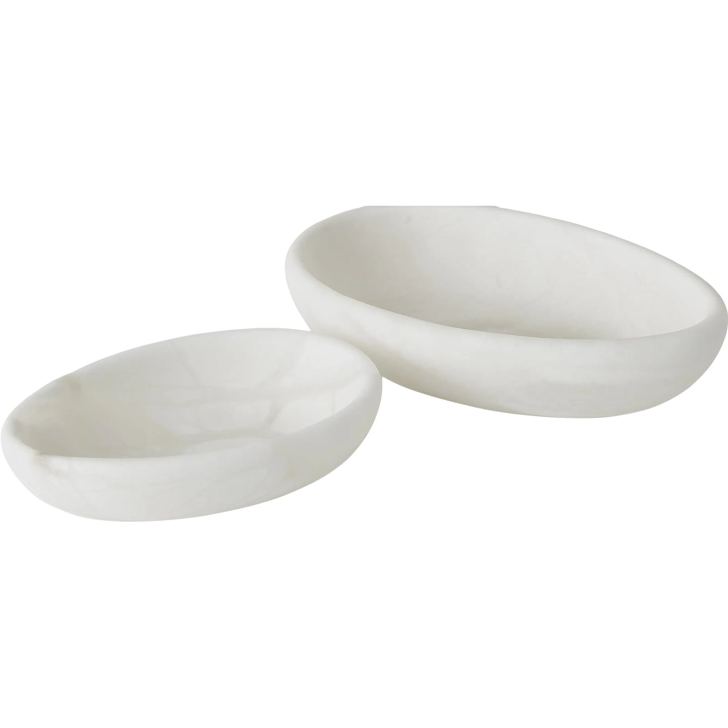 004 SI-2445758,SI-2445759 | Additional Silo | Oblique Alabaster Bowl by Global Views in white. Made from alabaster in a unique style.