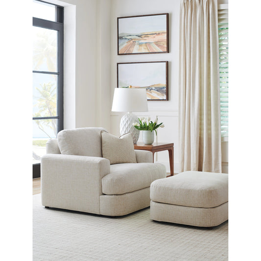 Lansing Ottoman by Tommy Bahama Home in beige. Made from unique in a modern style.