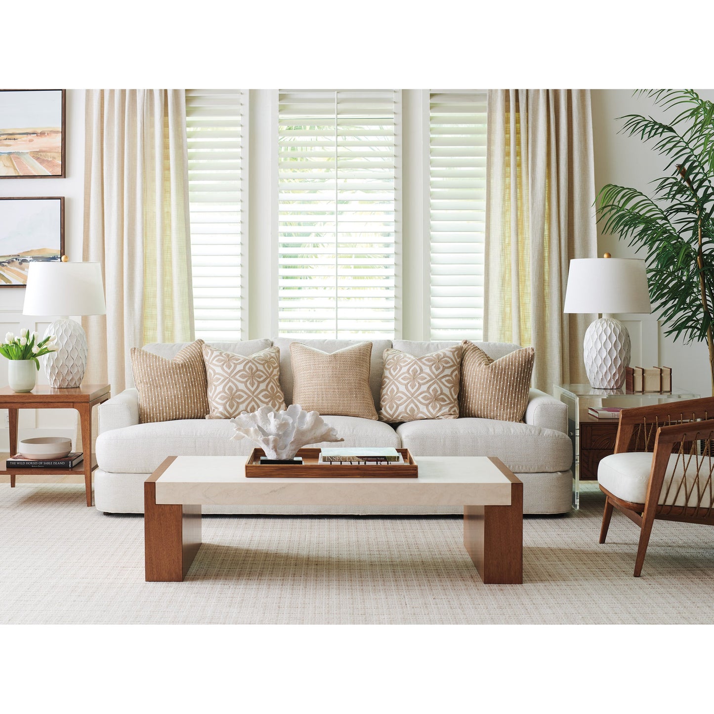 008 SI-1823549 | Lifestyle | Shadow Mountain Cocktail Table by Tommy Bahama Home in sierra. Made from unique in a transitional style.