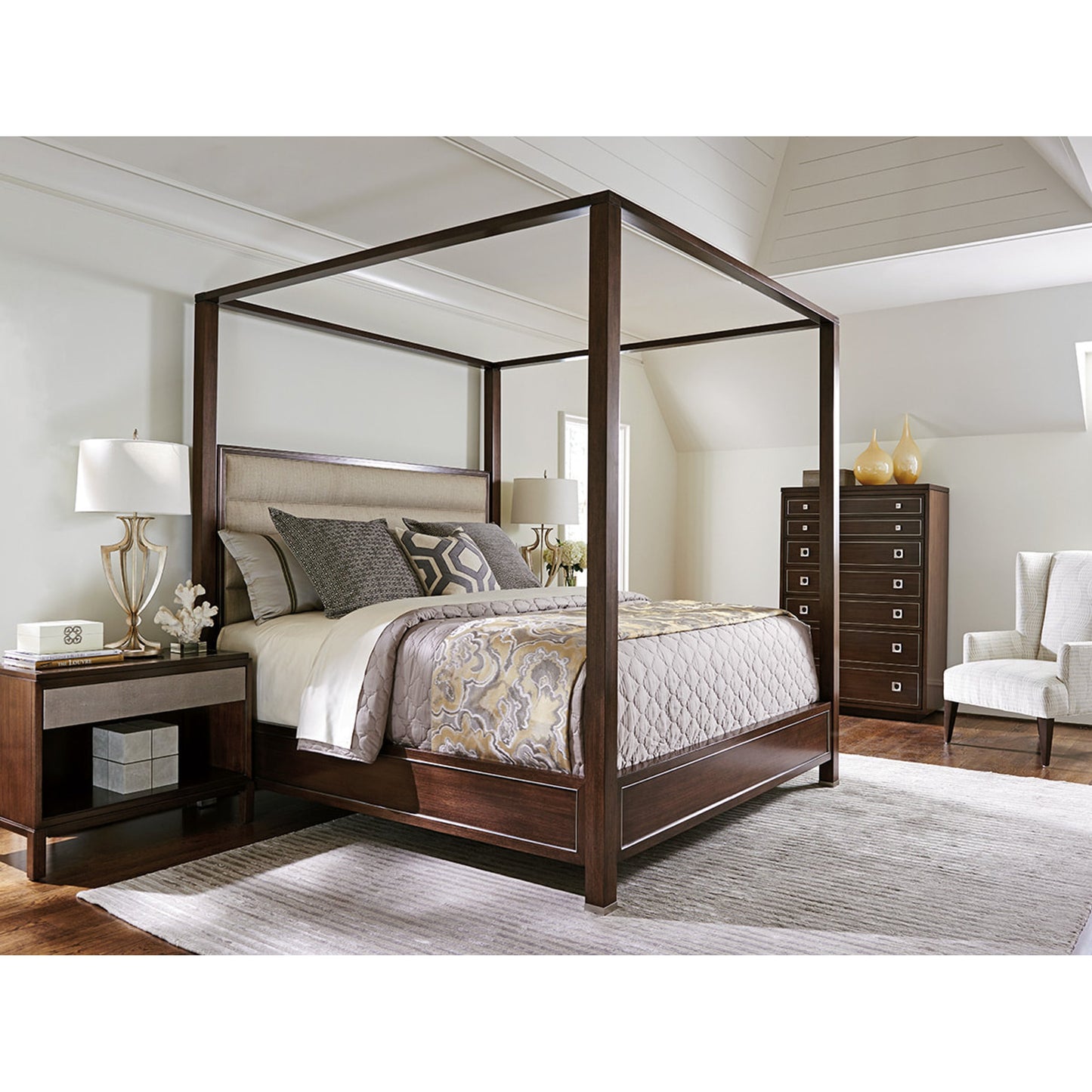 003 SR-835736,SR-835737,SR-835738 | Lifestyle | Terranea Poster Bed by Lexington in wheat. Made from unique in a transitional style.