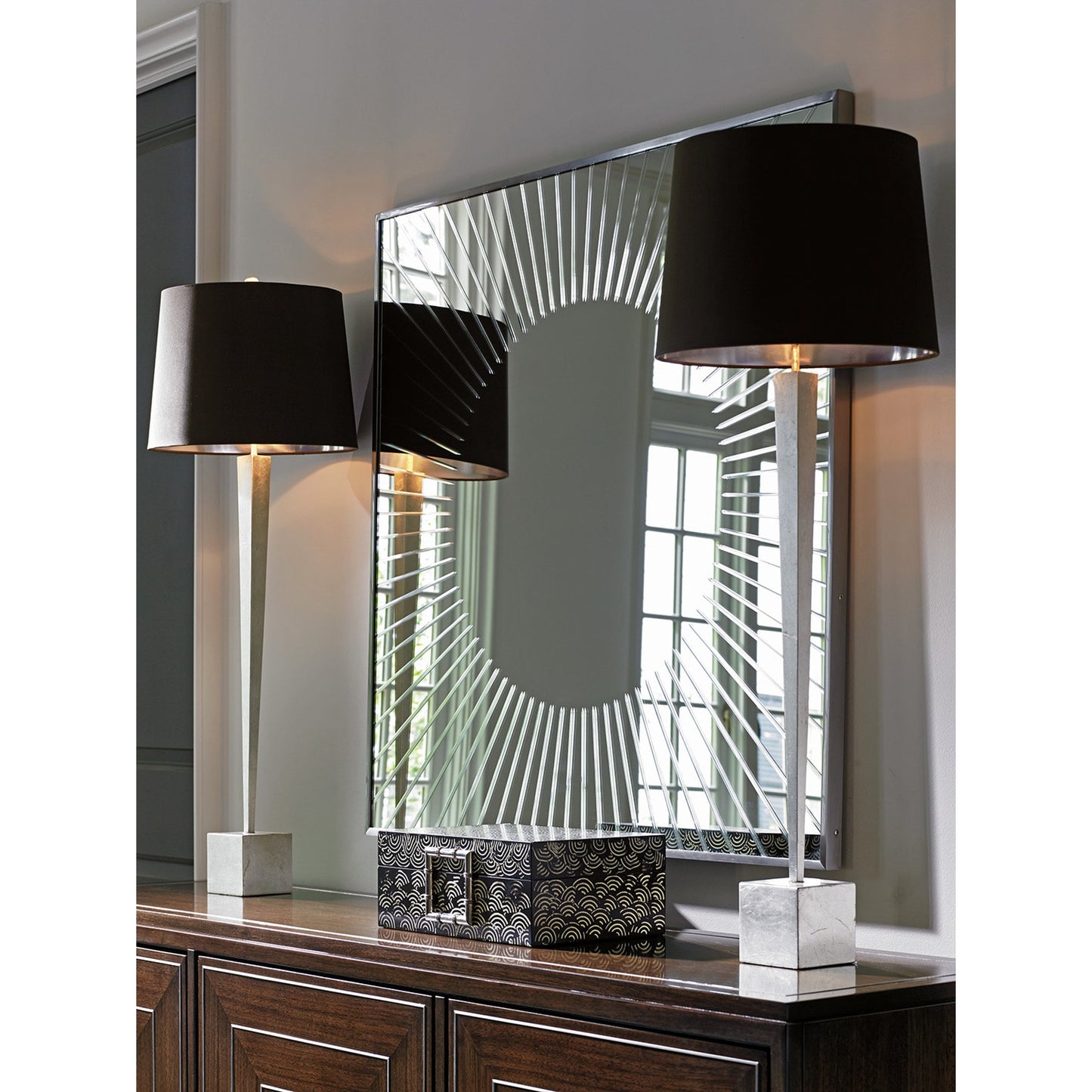 003 SR-835209 | Lifestyle | Calliope Square Sunburst Mirror by Lexington. Made from unique in a modern style.