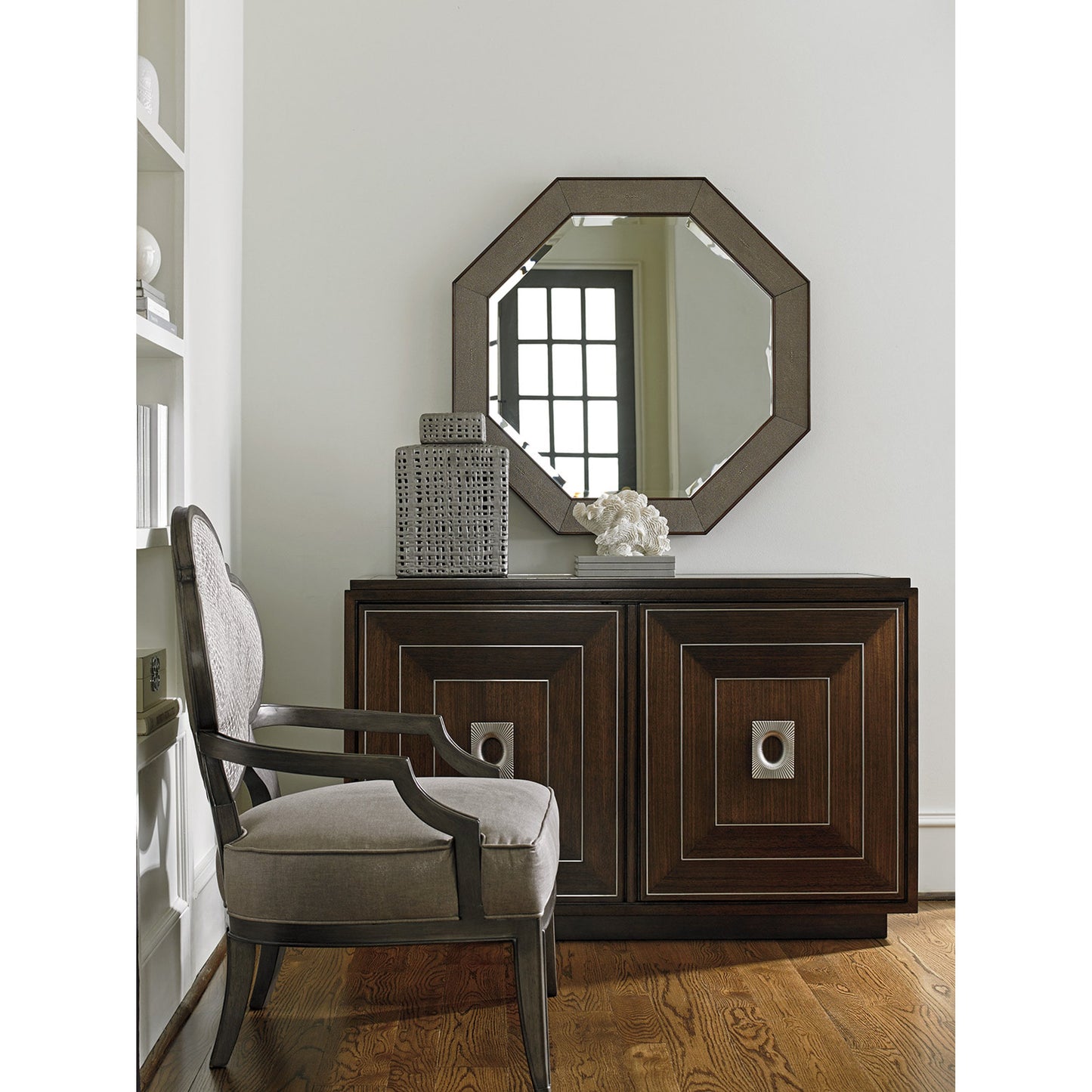 005 SR-835621 | Lifestyle | Riva Octagonal Mirror by Lexington. Made from unique in a transitional style.