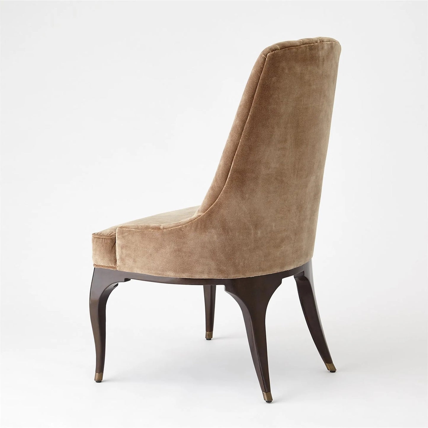 002 SI-2323262 | Additional Silo | Channel Walnut Tufted Dining Chair by Global Views in walnut, muslin and dark waxed oiled walnut. Made from unique in a traditional style.