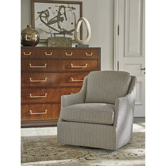 Montford Swivel Chair by Lexington in grey. Made from oak, fabric in a unique style.