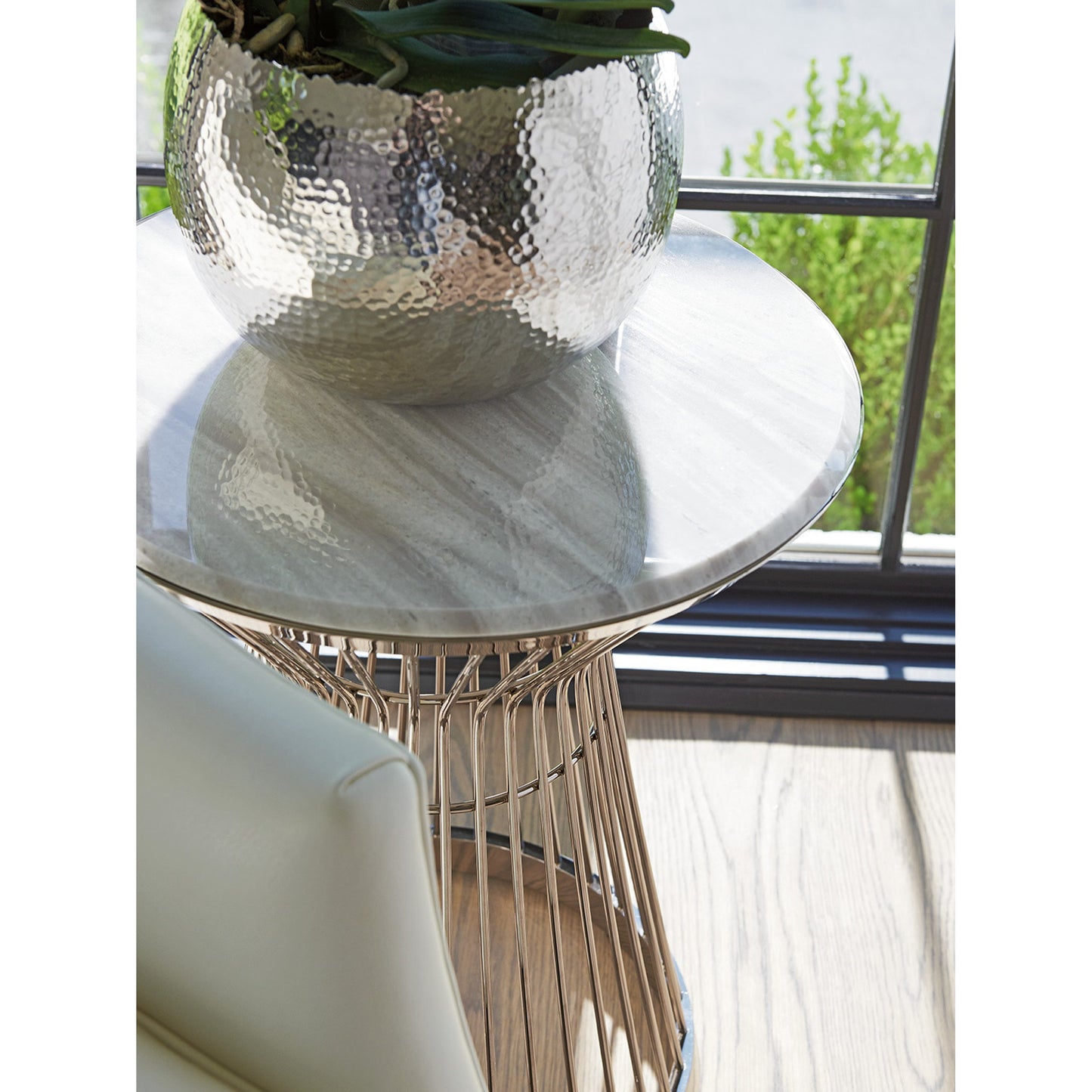 002 SR-835521 | Additional Silo | Martini Stainless Accent Table by Lexington in polished silver. Made from unique in a modern style.
