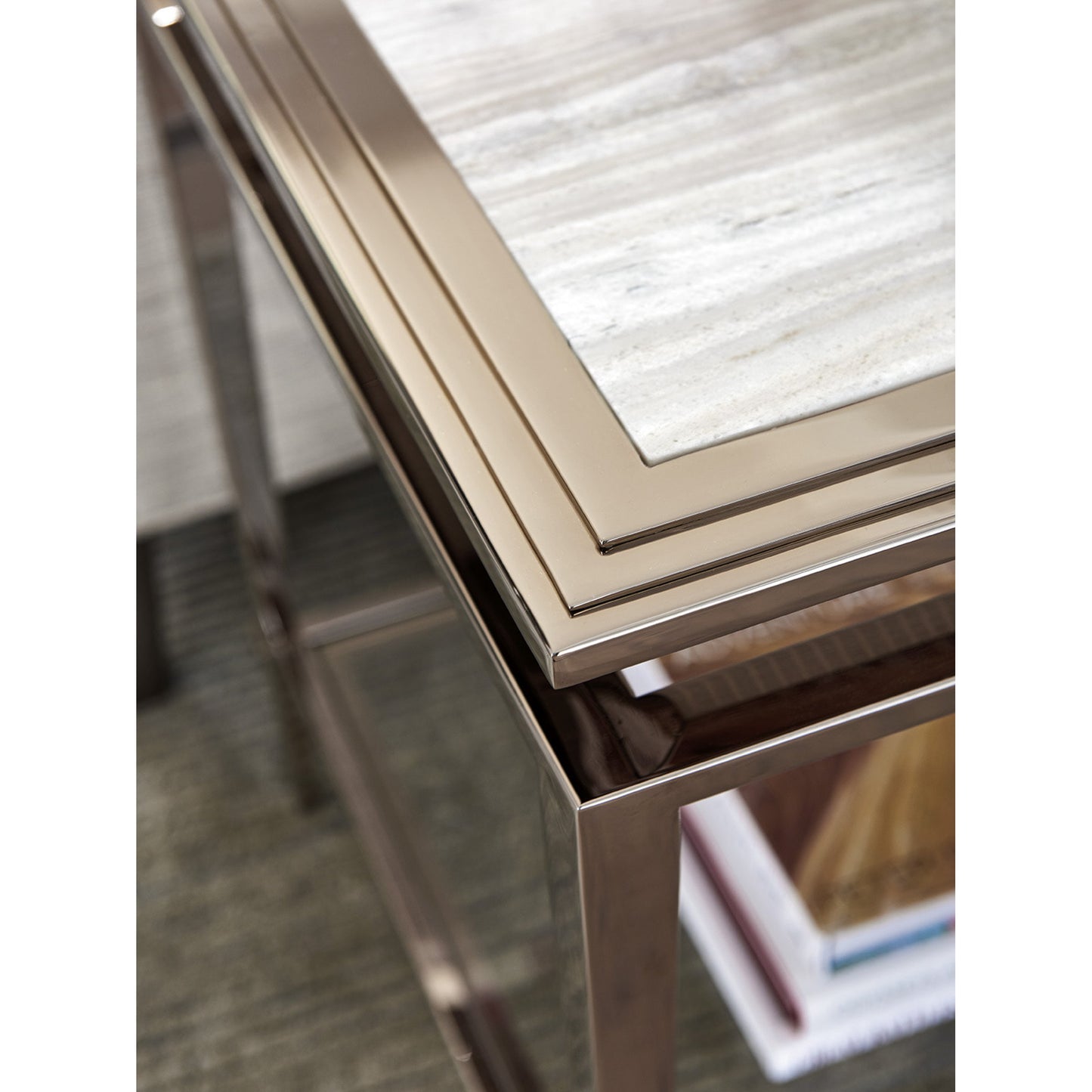 006 SR-835110 | Lifestyle | Athene Stainless End Table by Lexington. Made from unique in a transitional style.