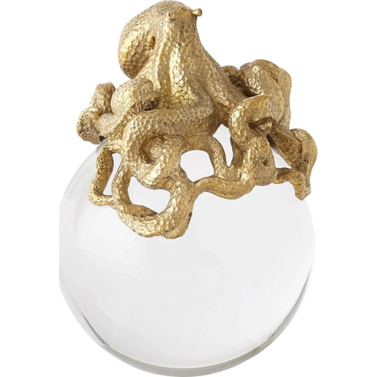 001 SI-2324028 | Primary Silo | Octopus on Orb by Global Views in brass. Made from unique in a eclectic & global style.
