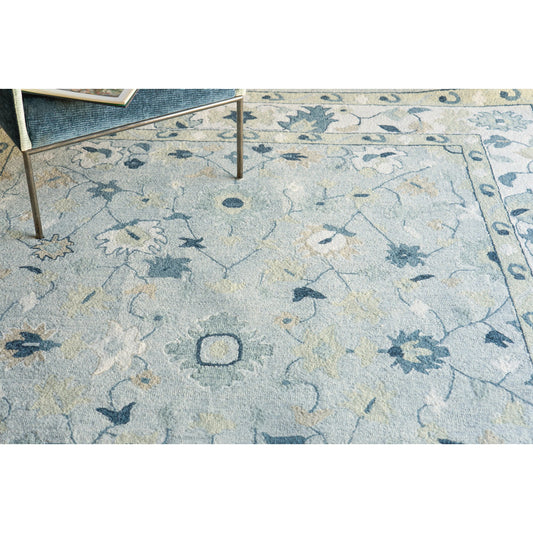 Elegance 7353 Rug by Exquisite Rugs in light blue, ivory, navy. Made from new zealand wool in a unique style.