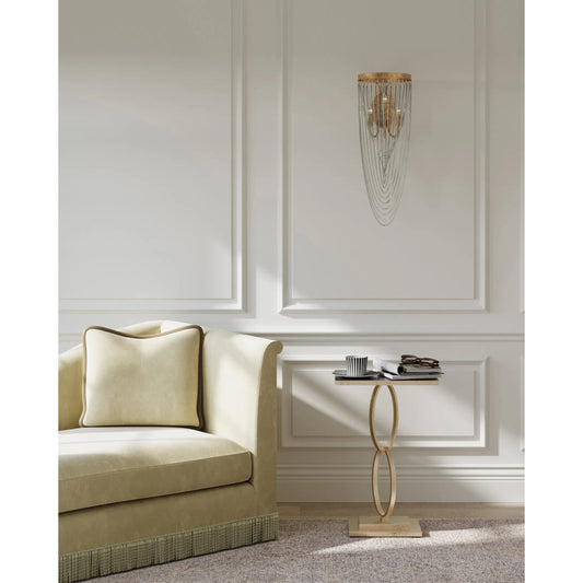 Lucien Wall Sconce by Currey and Company in french gold leaf, iron. Made from wrought iron in a modern style.