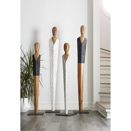 Vested Female Sculpture by Phillips Collection in white, brown. Made from wood in a eclectic & global style.